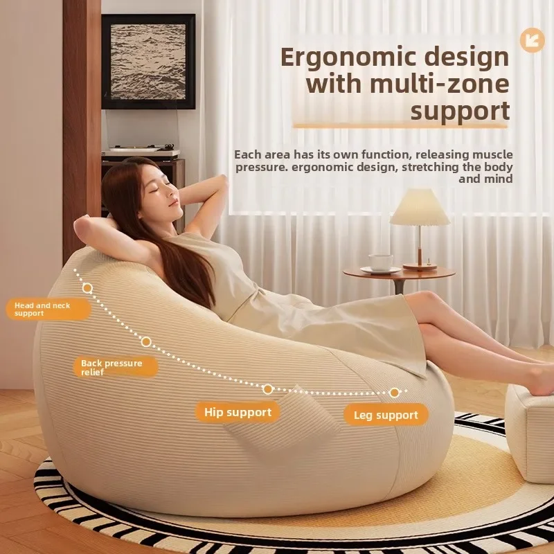 Convertible Bean Bag Lounger Single Dorm Bay Window Tatami Balcony Chair Detachable Washable Bean Bag Sofa Lounge Sofa Furniture