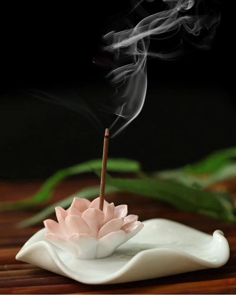 Ceramic Lotus Ornament, Incense Stove, Thread, Insert Tower, Incense Plate, Suitable for Home Office, Tea Ceremony