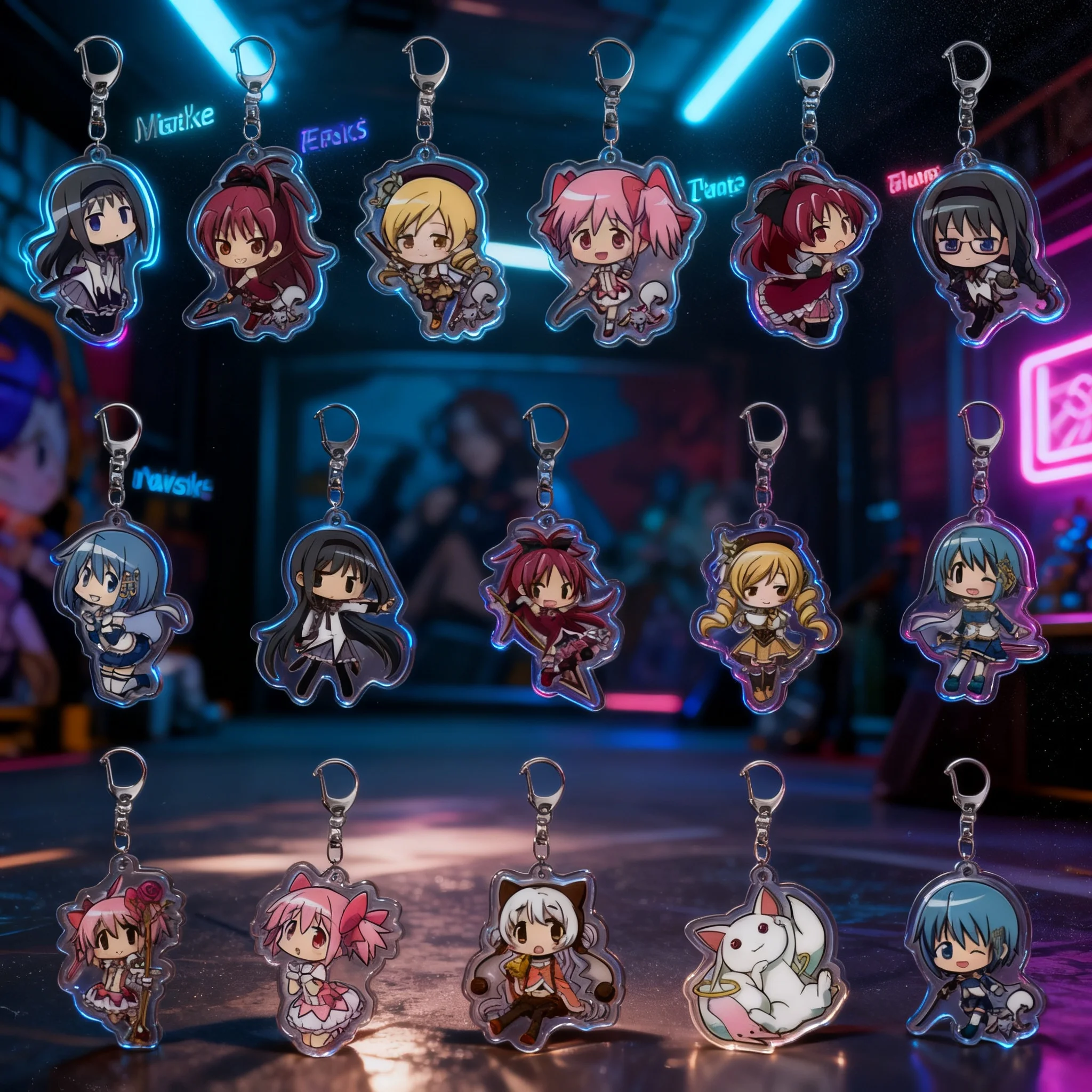 Magical Girl Madoka Magica Acrylic Keychain Homura Akemi Cute DIY Pendant Acces…