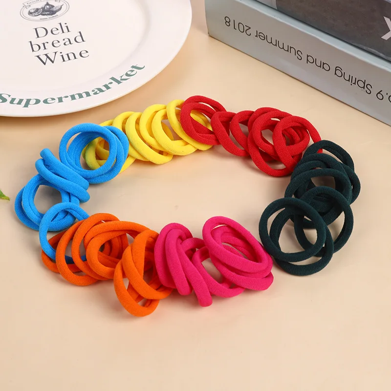 48Pcs 4CM Large Elastic Hair Bands Girls Colorful Nylon Headband For Children Ponytail Holder Scrunchie Women Hair Accessories image 2