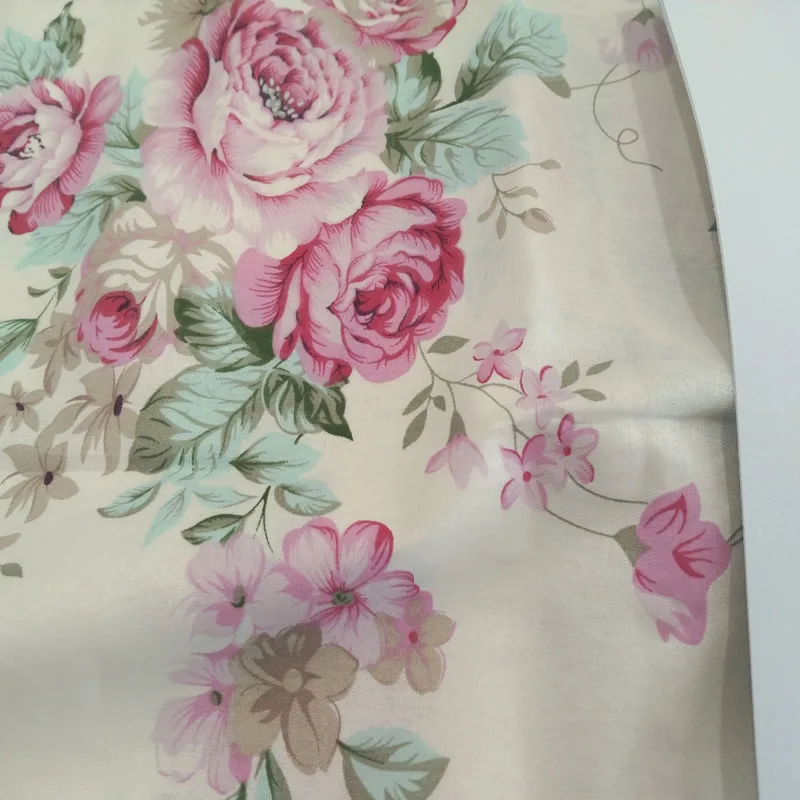 Graceful Big Blooming Peony Flower Green Leaf Printed 100% Cotton Fabric floral fabric patchwork DIY sewing