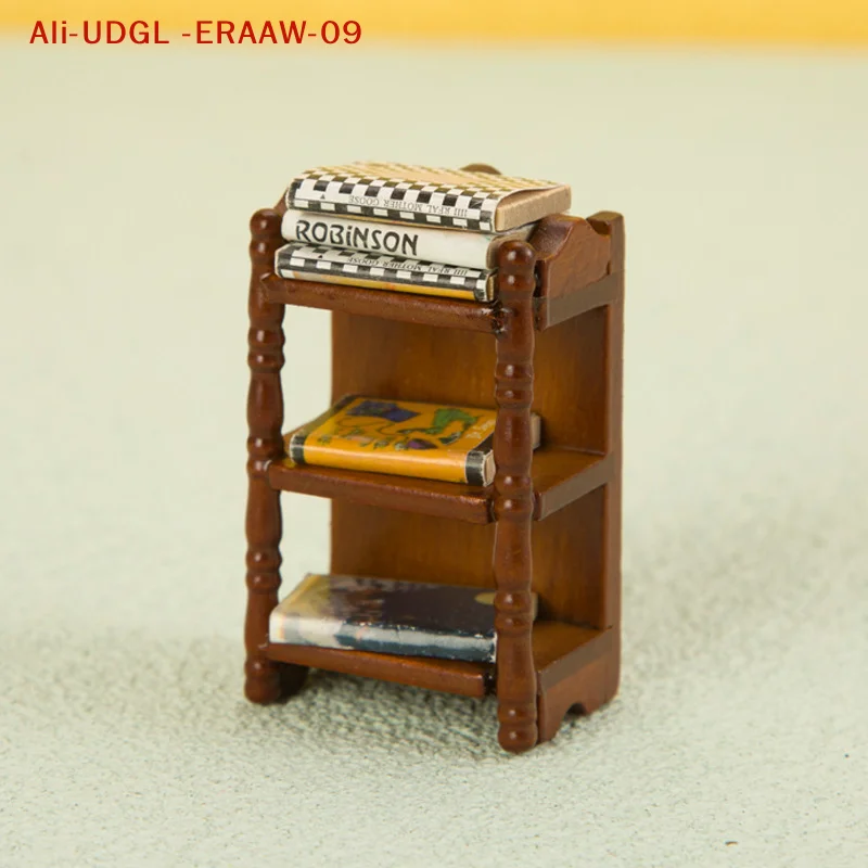 

Миниатюрный декор для спальни кукольного домика 1:12, классическая прикроватная тумбочка и полка для хранения