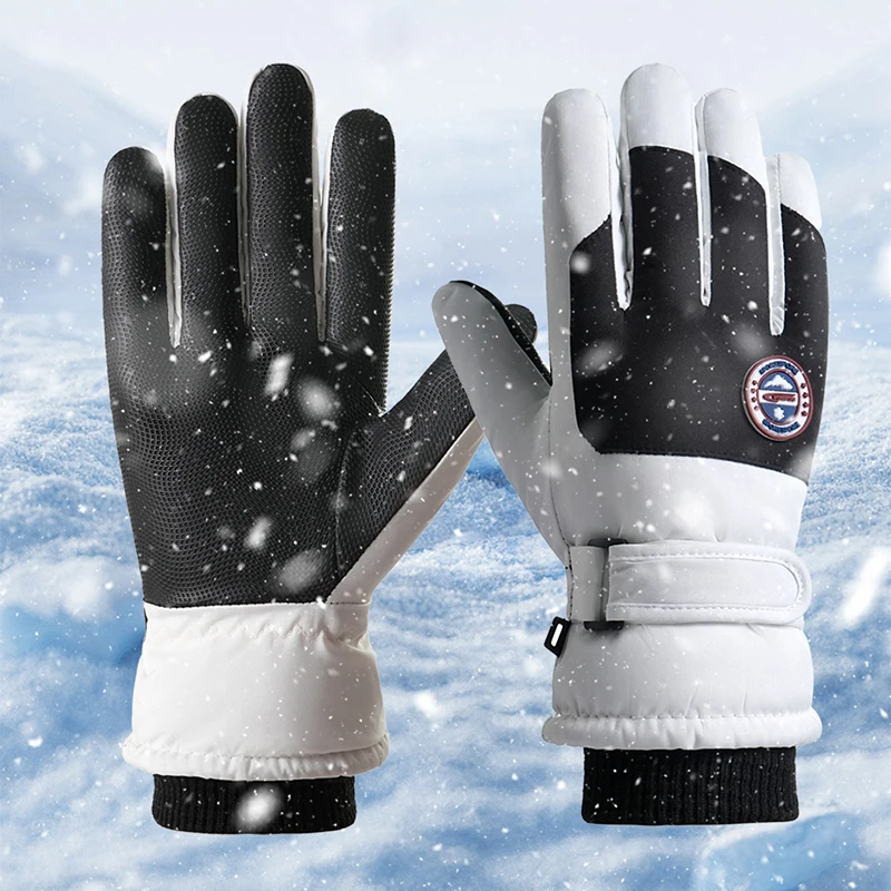 Guantes de esquí impermeables, guantes térmicos de Snowboard con pantalla táctil, guantes cálidos de invierno para nieve, guantes de ciclismo a prueba de viento para hombres y mujeres