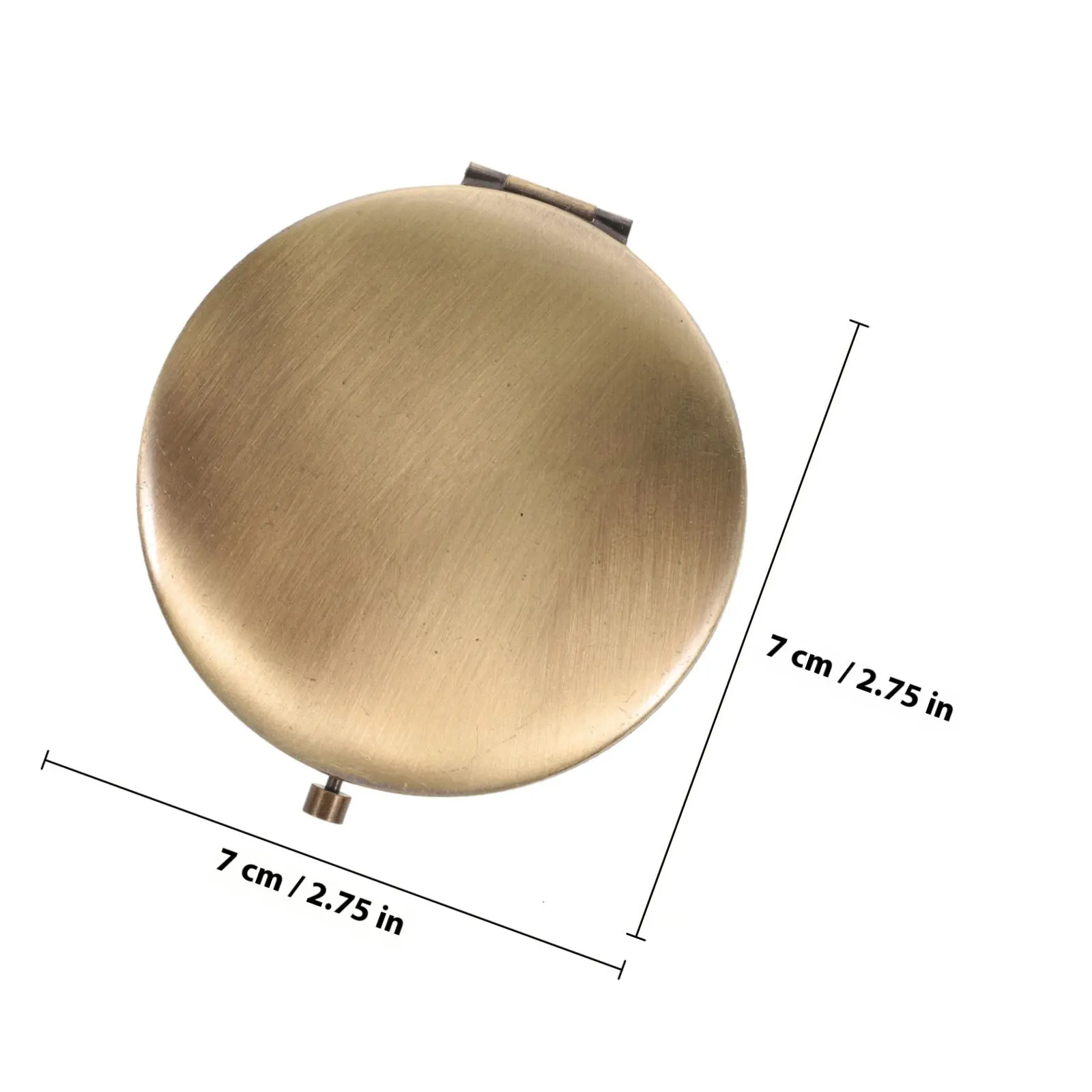 Compact Makeup Mirror Portable Foldable Wooden Metal Round Travel Women Gift Distortion-Free Reflection Elegant Design