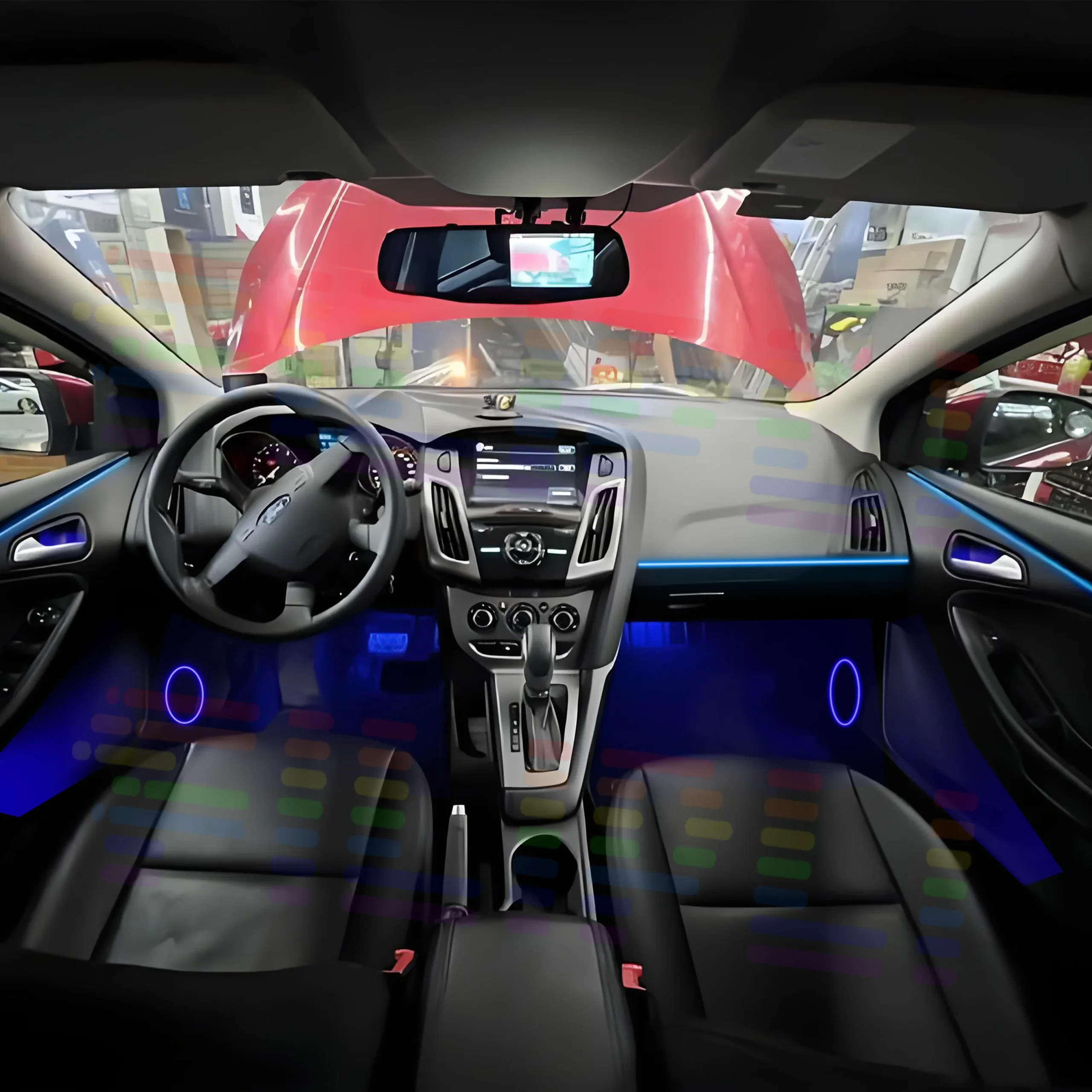 لفورد F-150 رابتور 14th الجنرال ديكور داخلي LED المحيطة ضوء مصباح 64 ألوان APP التحكم الاكريليك قطاع المزاج الإضاءة