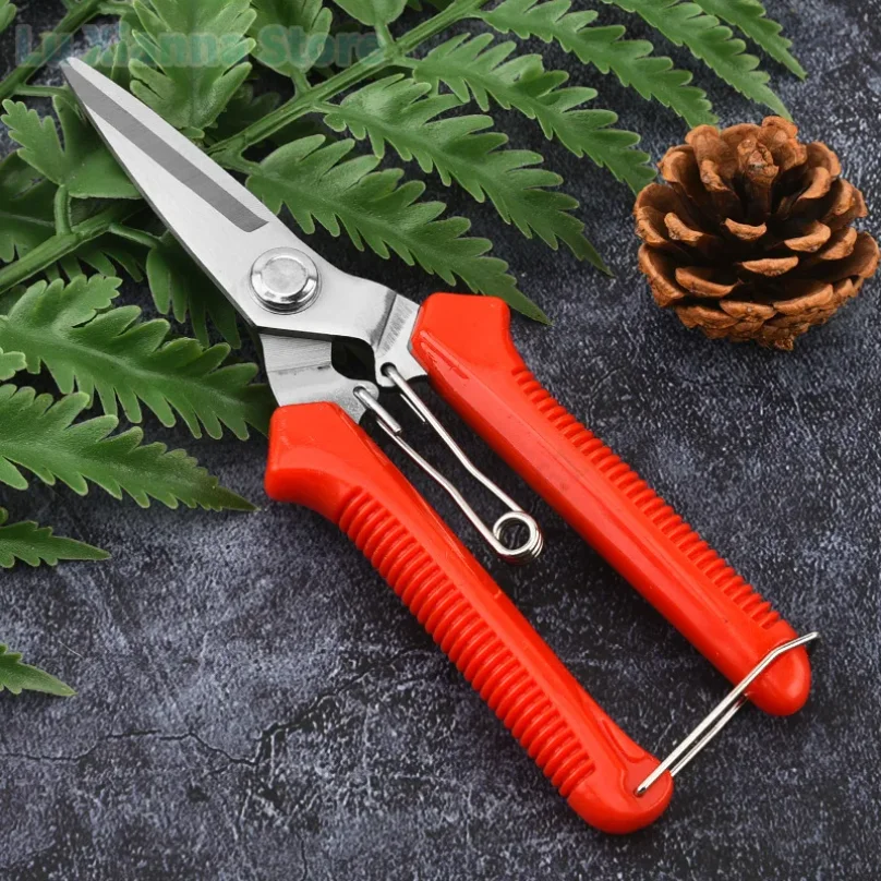 

Садовые ножницы для обрезки с прямой головкой 190 мм, нескользящая рукоятка, нержавеющая сталь, ручной инструмент для дома и сада, для бонсай