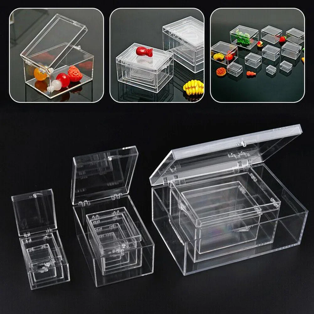 Clear Plastic Storage Box Mini Transparent Plastic Case Container Square Rectangle Packaging Box For Jewellry Beads Small Items