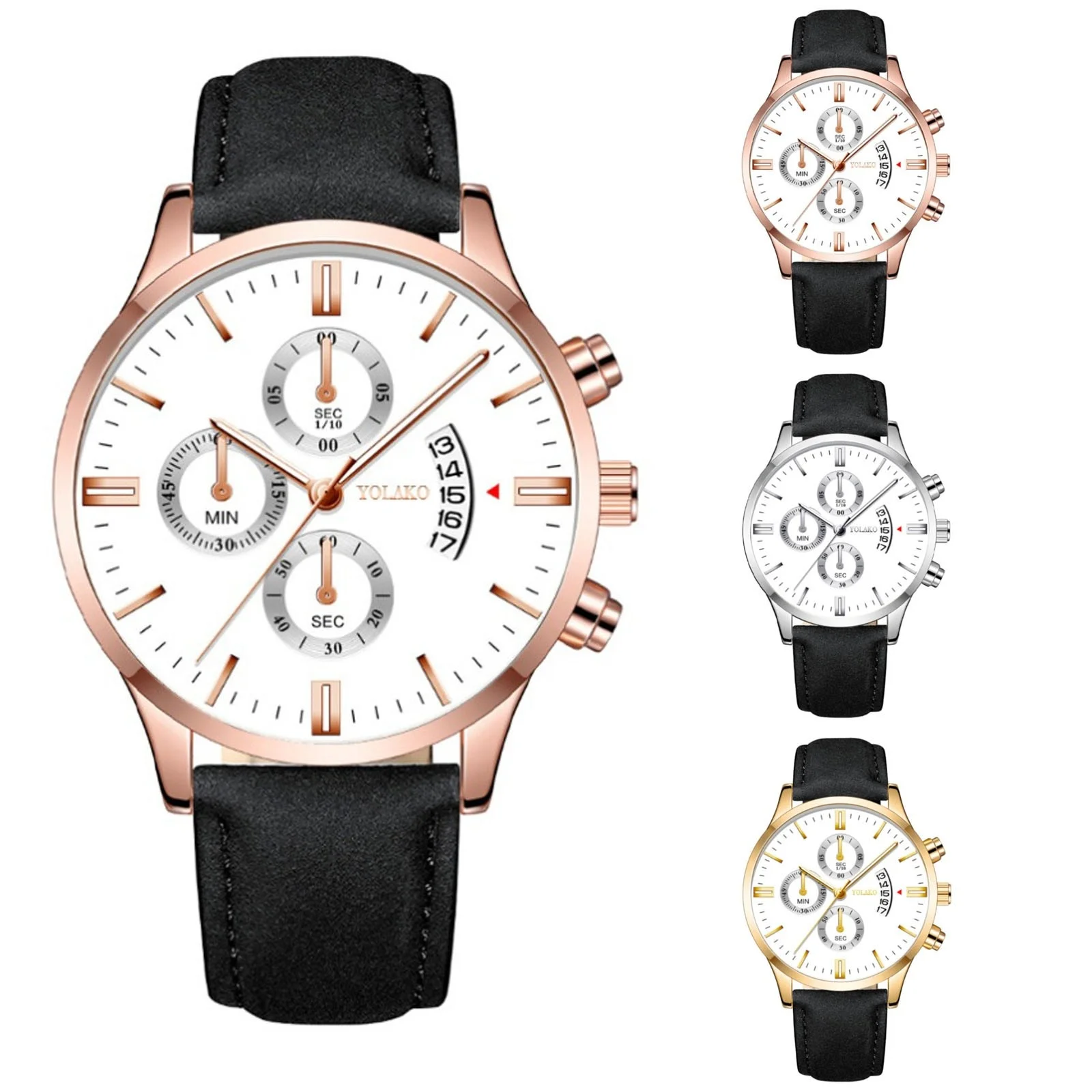 Men New Fashion Popular Watch Casual Simple Leather Strap Male Watch Fashion Versatile Watch Quartz Movement Versatile Watch