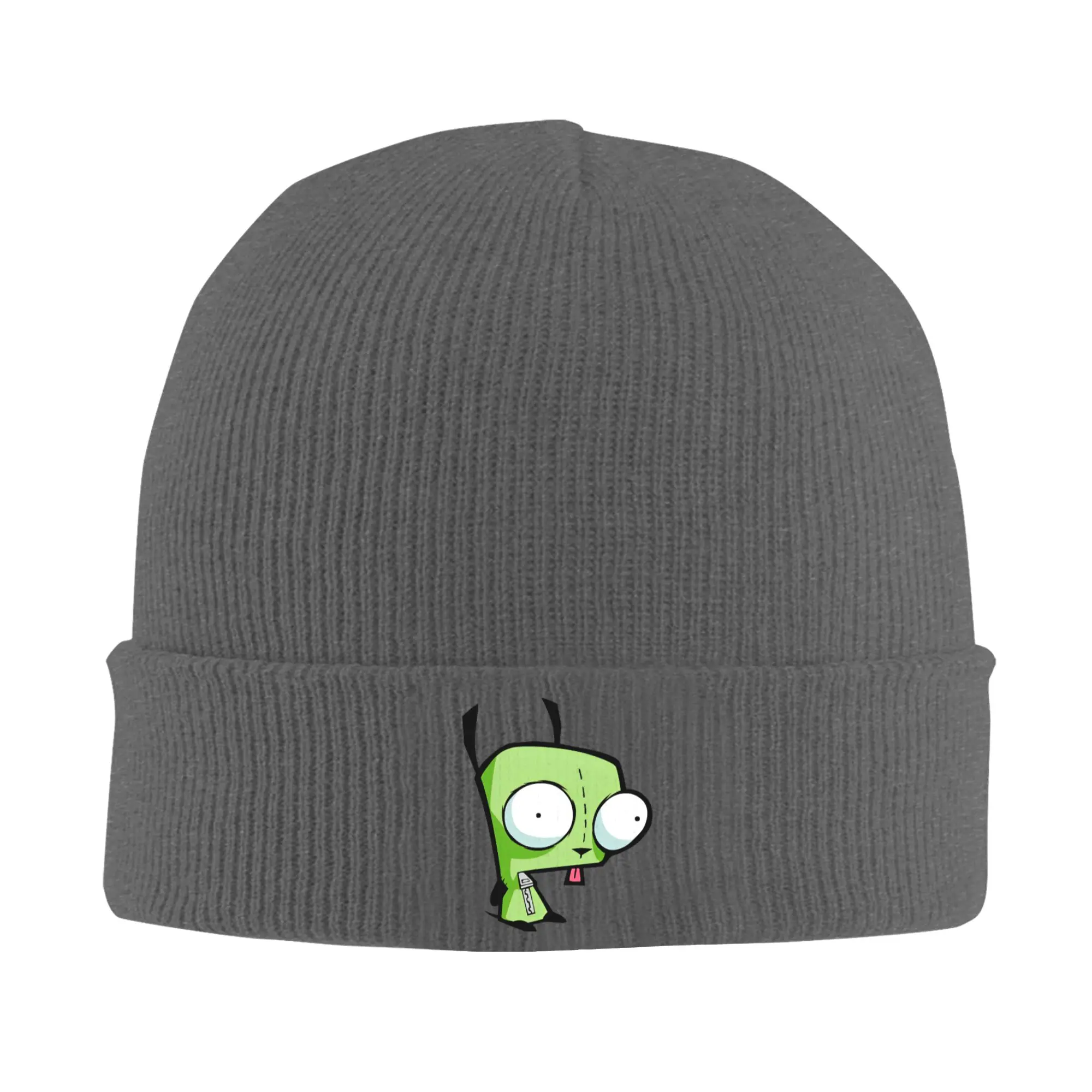 Kawaii Alien Invader Zim Knitted Caps Women's Men's Beanie Autumn Winter Hat Acrylic  Warm Caps