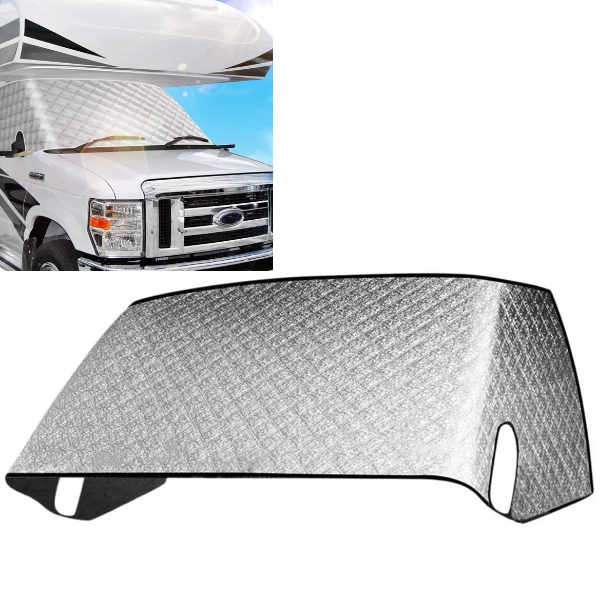 RV Caravan Windshield Snow Cover Durable Front Window Sunshade Cover Motorhome Accessories For Class C Ford E450 1997-2022