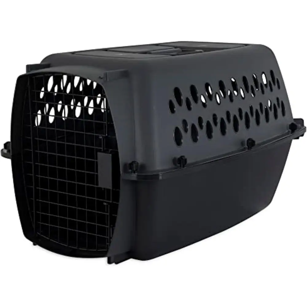 

Pet Porter Dog Kennel 24", k Gray & Black, or Pets 15-20lbs, Made in USA