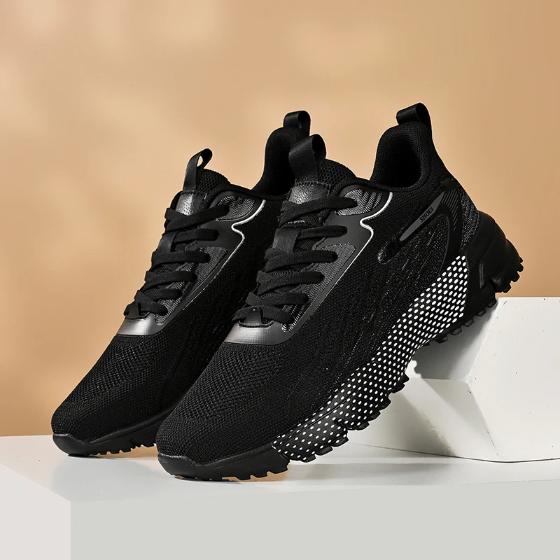 Big Size 50 51 52 Breathable Flying Woven Mens Running Shoes Lightweight Sports Shoes Anti-slip Casual Walking Sneakers Jogging