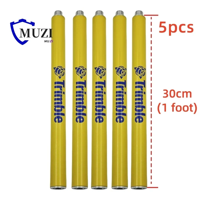 5PCS 30cm 1 Foot Surveying Extension Pole Prism Antenna Extend Section For Trimble R12i R12 R10 R9snR8s R2 GPS 5/8 x 11 thread