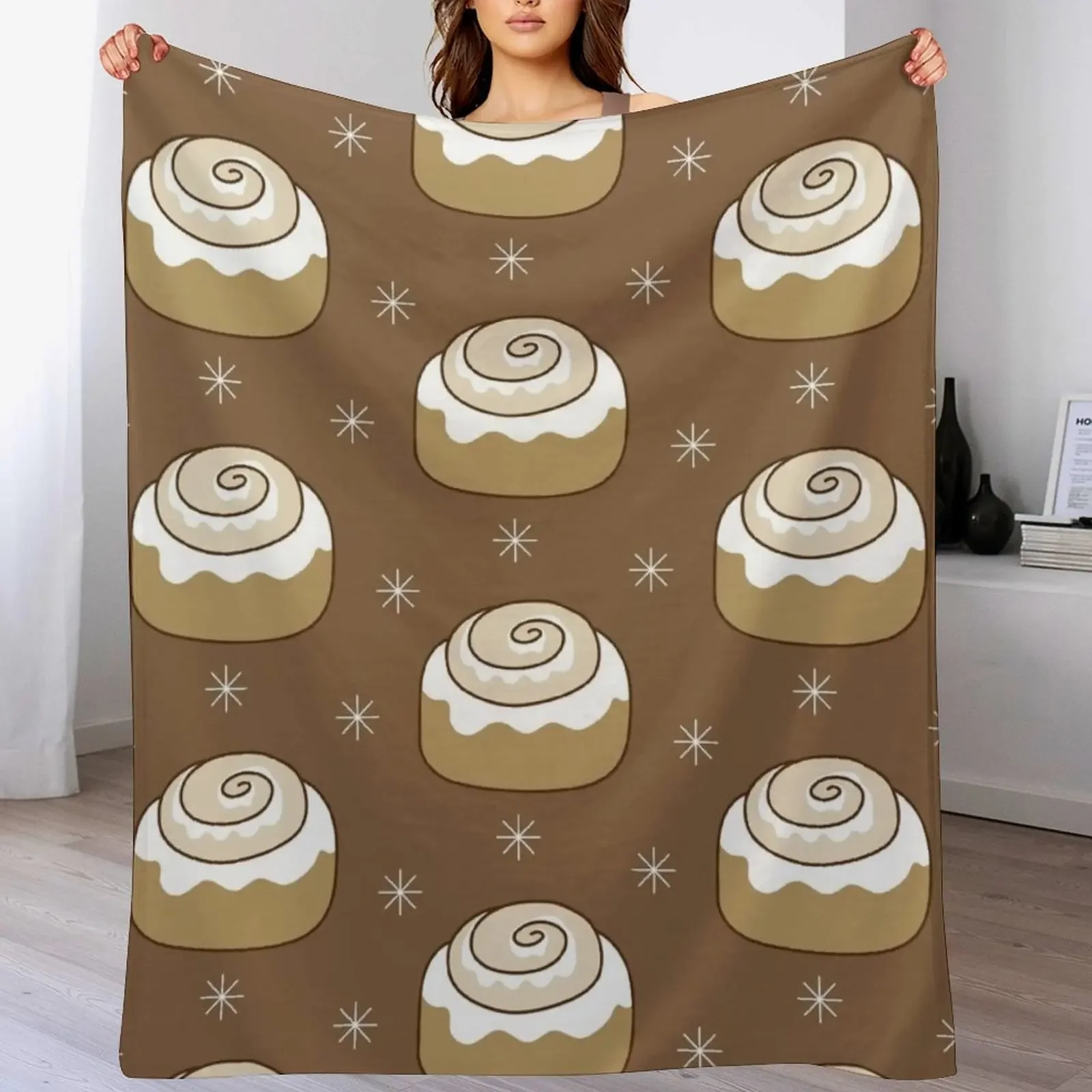 

Cinnamon Bun Throw Blanket Warm Plush Fuzzy Blanket for Living Room
