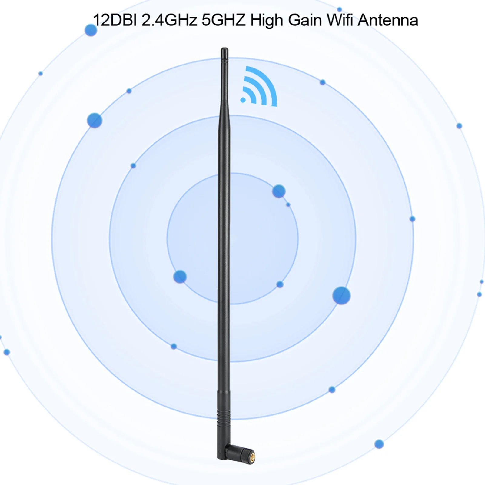 RPSMA 듀얼 밴드 무선 와이파이 안테나, 고이득, 12DBI, 2.4GHz, 5GHz 