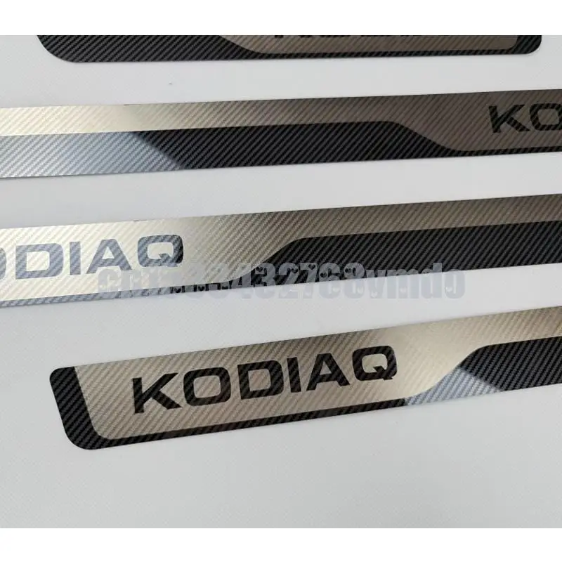 for Skoda KODIAQ 2018-2021 Car-styling Stainless Steel Scuff Plate/Door Sill Door Sill Scuff Plate Welcome Pedal