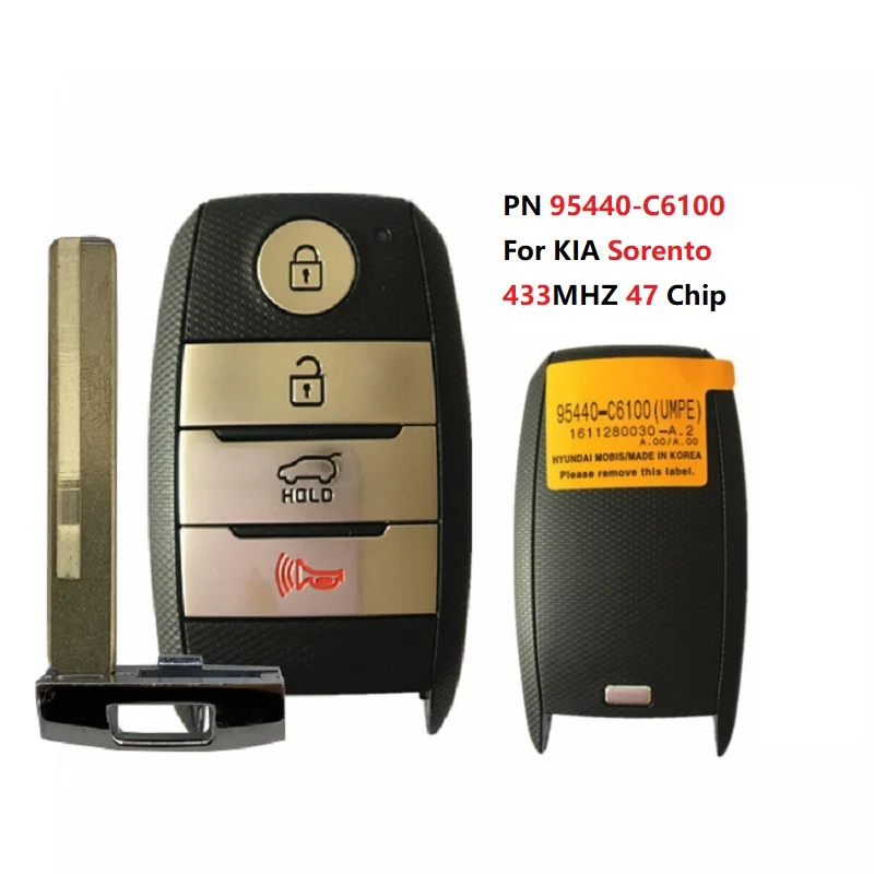 

CN051047 PN 95440-C6100 For KIA Sorento 2017 Smart Key Remote 4 Buttons 433MHz 47 Chip