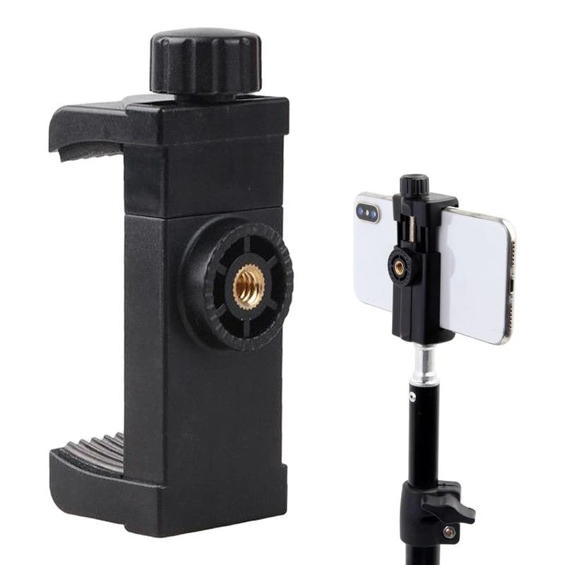 Universa Tripod Stand Phone Clip 1/4 Inch Screw Hole Holder For iphone xiaomi Samsung Tripod Accessories Stand Mount