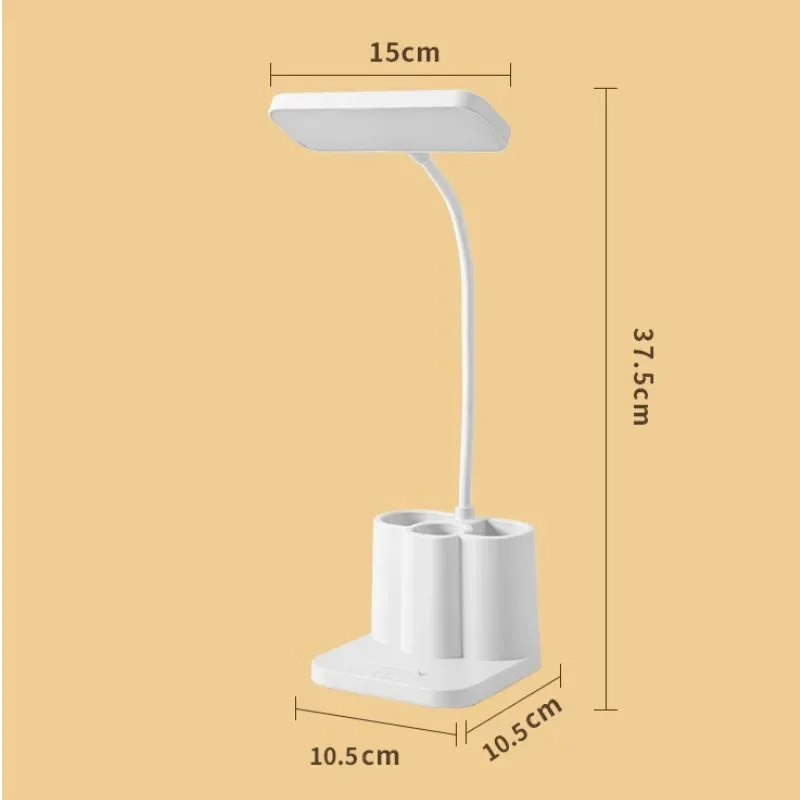LED Desk Lamp USB Rechargeable Night Lamp Eye Protection 3 Levels Dimming Touch Learning Dormitory Bedroom Bedside Reading Lamp