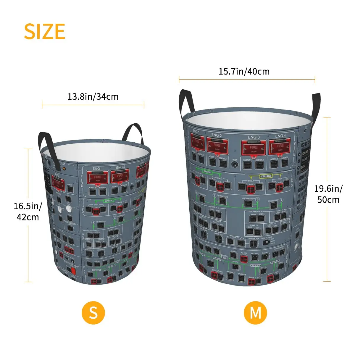 Airbus A380 Overhead Panel Foldable Laundry Baskets Dirty Clothes Toys Sundries Storage Basket Large Waterproof Bucket For Home