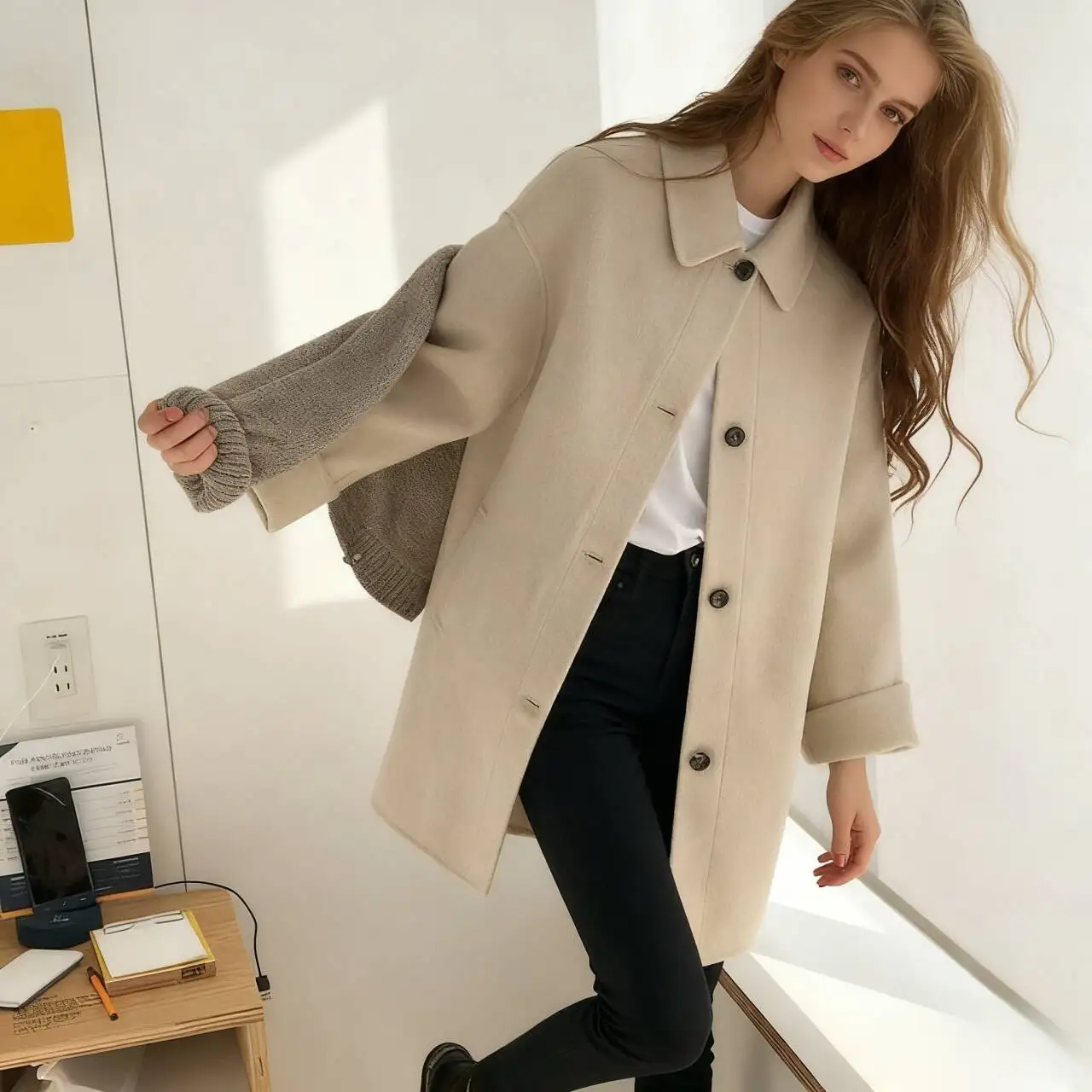 

Шерстяные пальто, женское шерстяное пальто, короткое женское зимнее пальто с поясом, шикарное офисное женское пальто в британском стиле, официальное тепло, прочное, для конференций OL