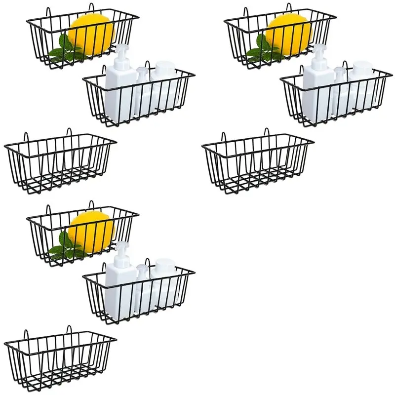 

【NOW SAVE】9 шт. проволочные корзины, подвесная проволочная корзина для настенной панели, настенная корзина для хранения и витрины для организации шкафа и кладовой