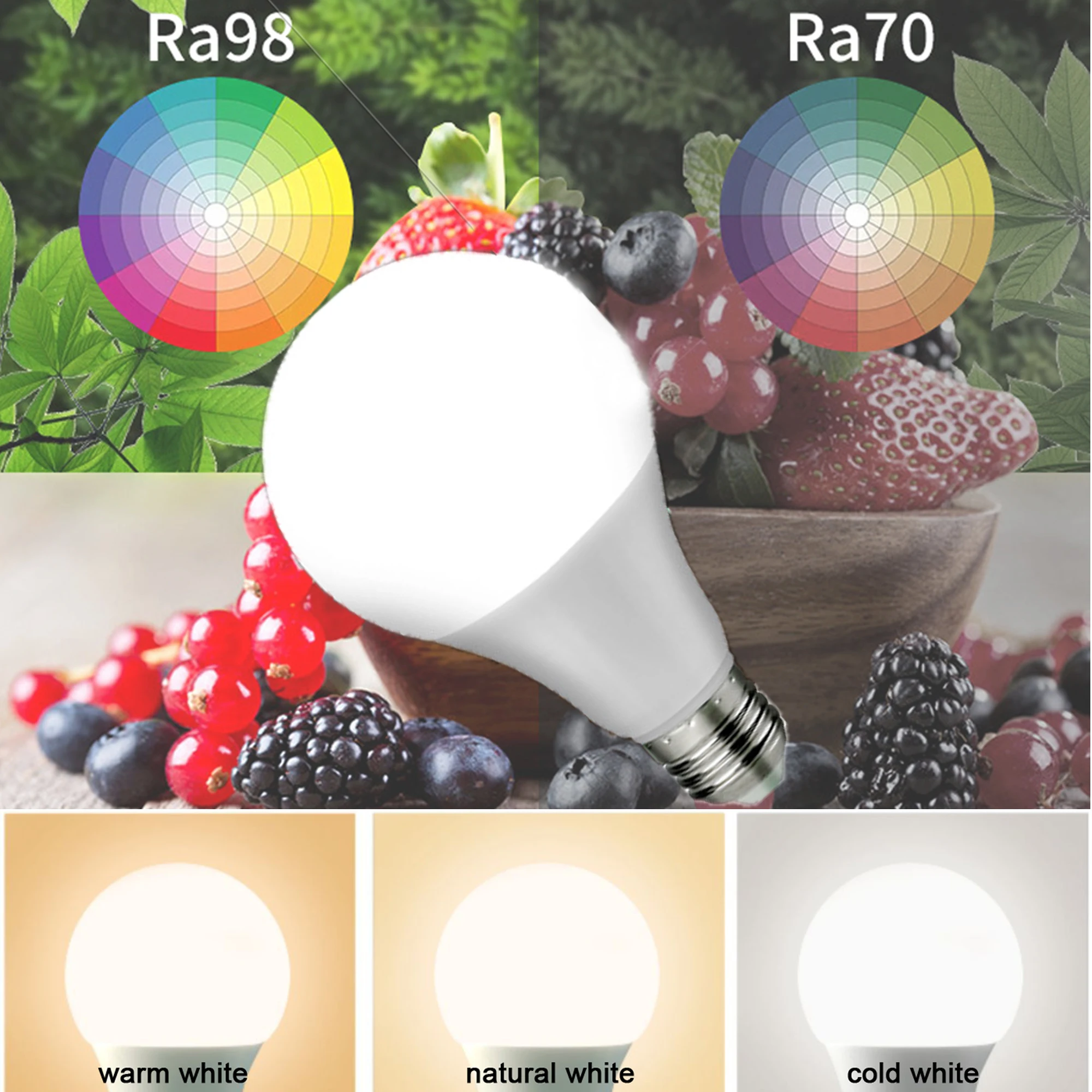 Imagem -01 - Lâmpadas Led Brancas Naturais Reguláveis Alta Cri ra 95 Mais ca 100v240v E27 9w 15w 4000k 700lm1400lm Lâmpada para Quarto Escritório Luz de Leitura lampadas led brancas naturais regulaveis alta cri ra 95 mais ca 100v240v e27 9w 15w 4000k 700lm1400lm lampada para quarto escritorio luz de leitura 01