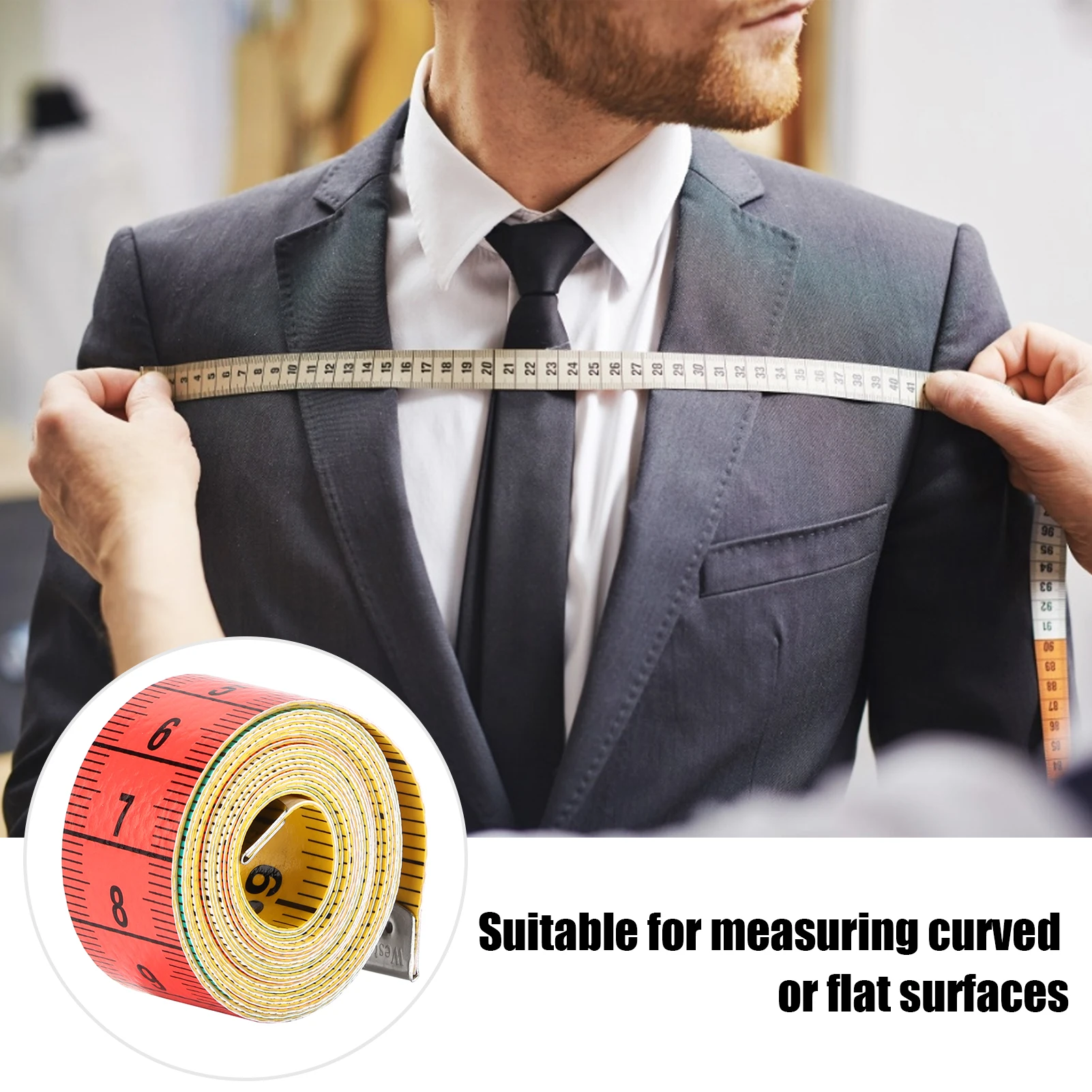 Body Tape Measure Fabric Tape Soft Tape Measure Plastic Colored  Buckle Ruler for Fabric Sewing Tailor Cloth Knitting