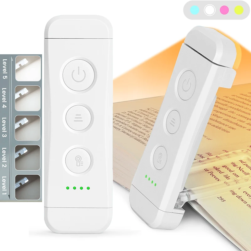 USB Rechargeable Book Light for Reading in Bed Portable Clip-on LED Reading Light Clip Desk Light Bookmark Read Light Night Lamp