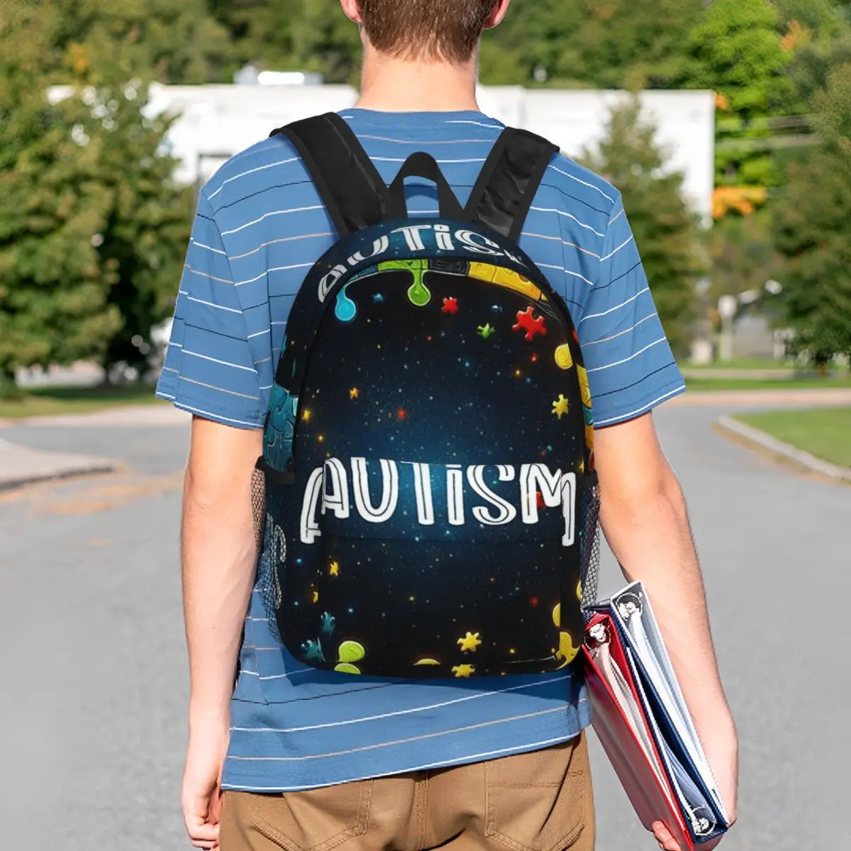 Empowering Autism Awareness With Specialized Backpack Student BookBag Children School Bag Laptop Shoulder Bags for Boys Girls