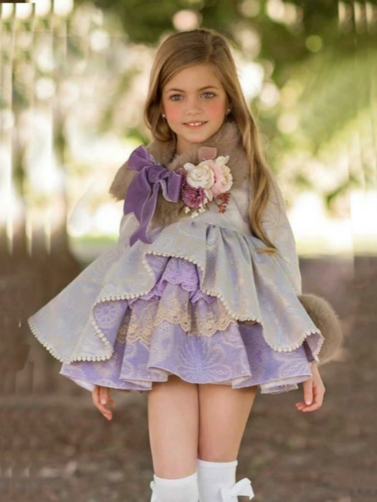 

Spanish Customized Children Girls Lolita Princess Party Dress Autumn Winter Dress Flower Girl Dresses Toddler Girl Fall Clothes