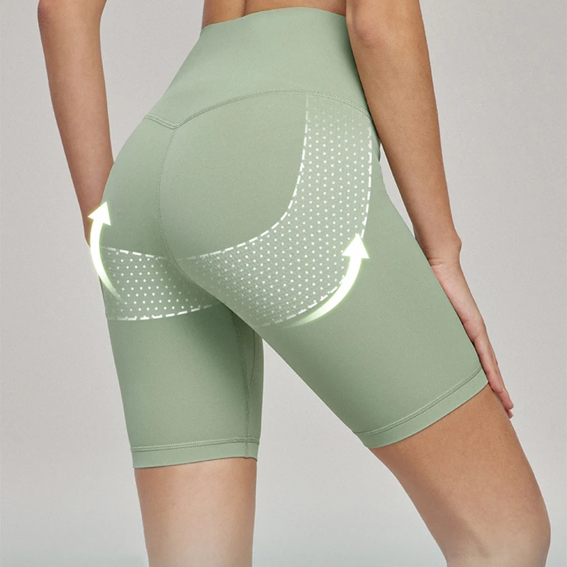 

Naked Sports Shorts For Women, Tight Fitting Antibacterial Yoga Shorts For Outdoor Wear, Summer No Side Seam Fitness Shorts