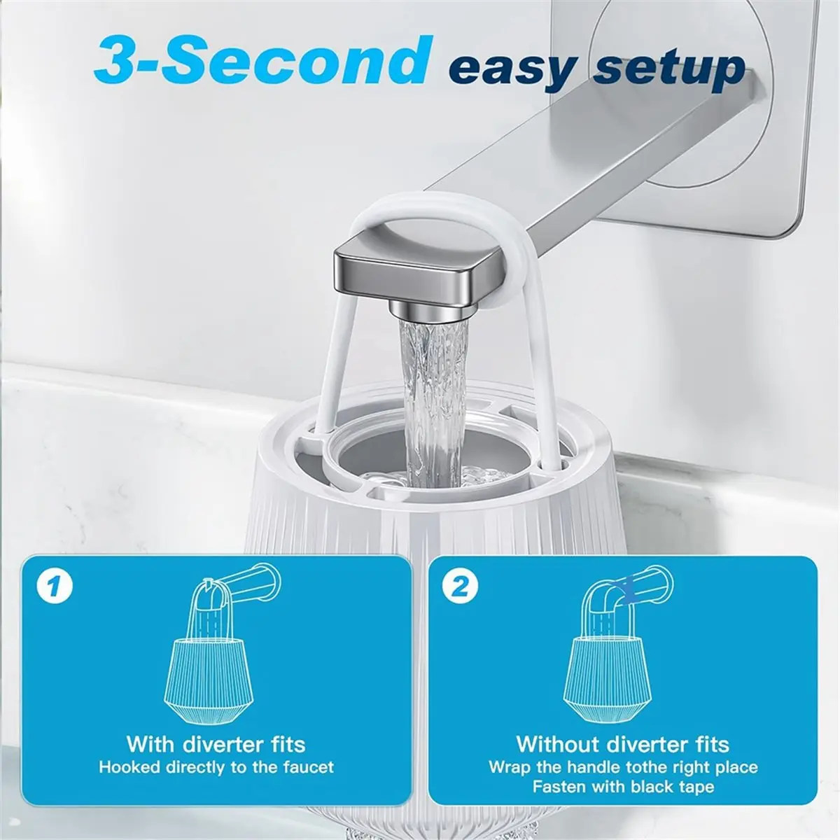 DT38 Bathtub & Shower Filter - Removes 96% Chlorine, Lead & Fluoride Baby-Safe Soft Water for Sensitive Skin, Hair & Eczema