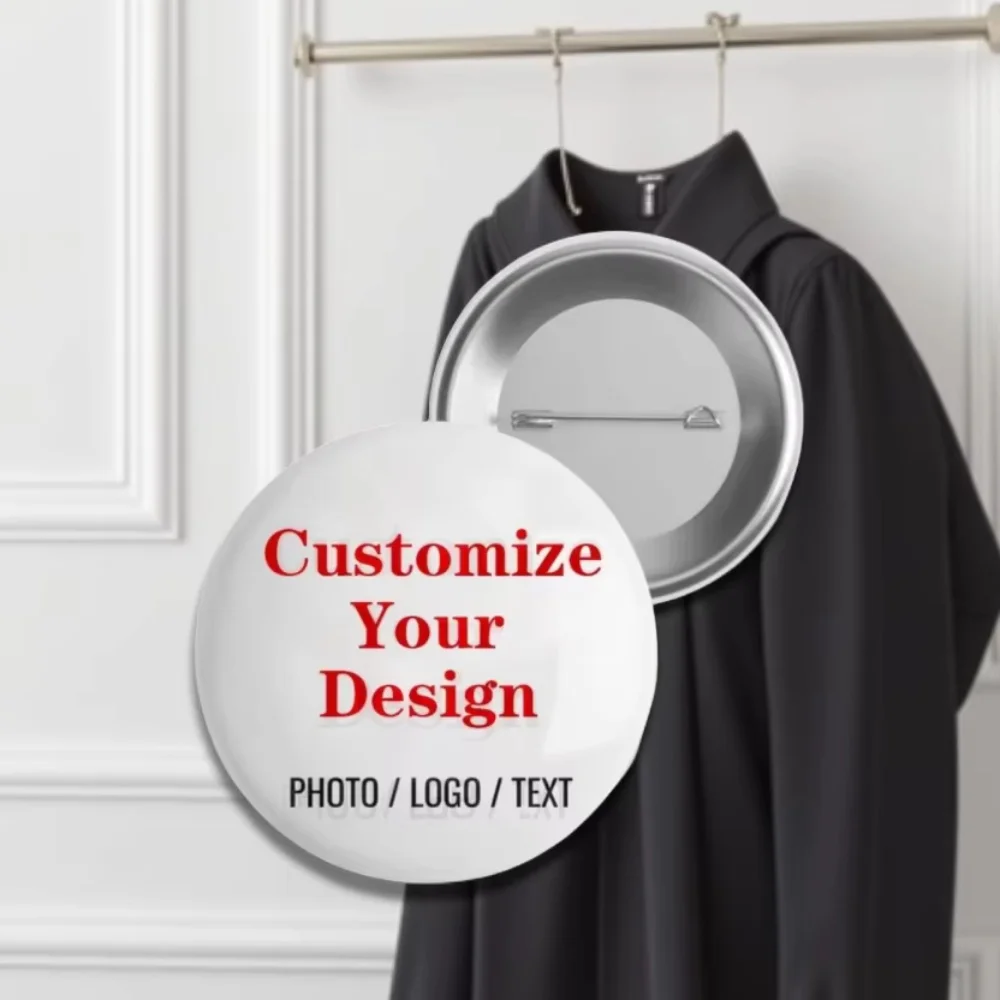 

Custom Personalized Tinplate Pins With Text And Picture Printing As Metal Lapel Badge For Custom Brooches For Friends Wholesale