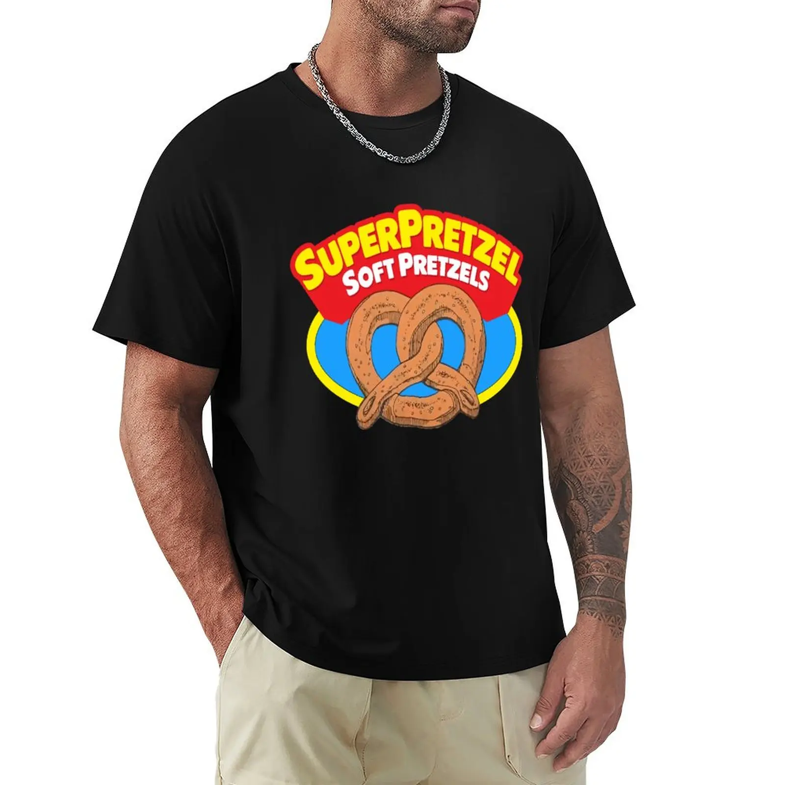 90s Super Pretzel Soft Pretzels Deadstock T-Shirt Comfortable Workout Short Sleeve Shirt