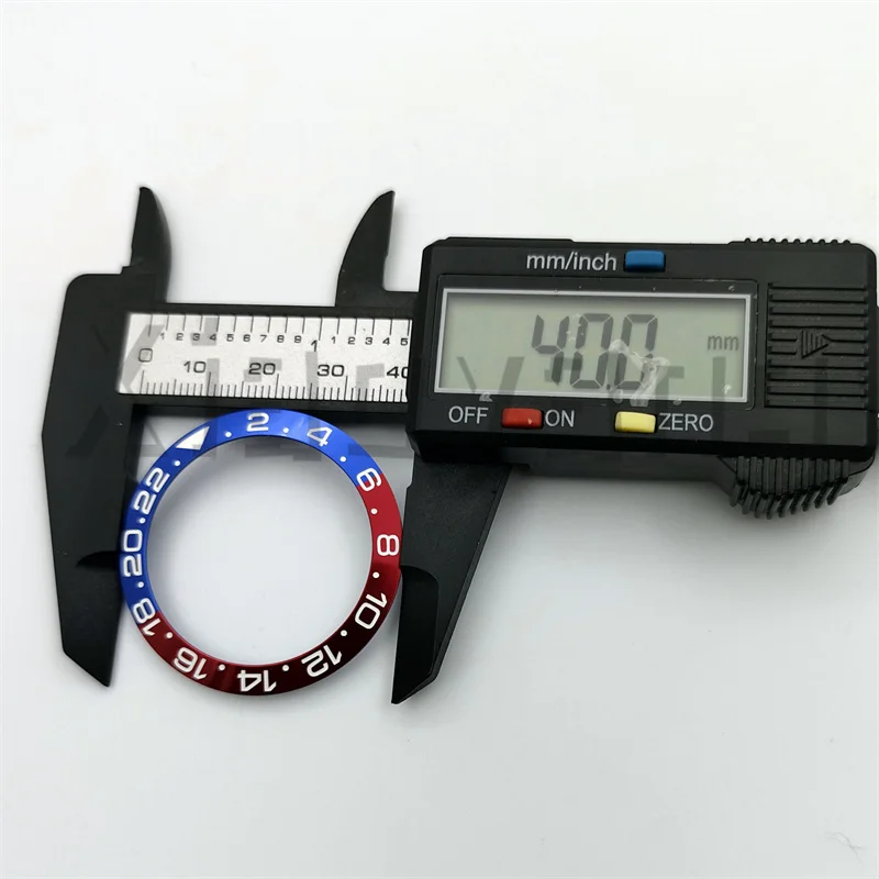 40mm Outside Diameter High Quality Watch Bezel Black Green Blue Red Insert With Green Luminous Fit 43mm Watch Case Modified Part