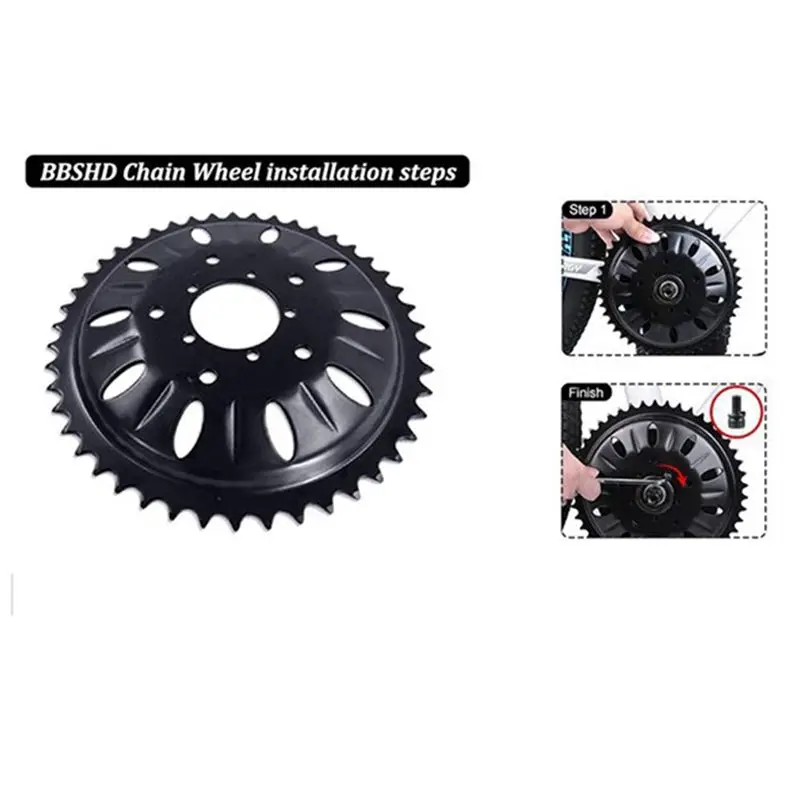 

~Портативная звездочка 46T для двигателя со средним приводом 48 В, 1000 Вт, звездочка, шатуны, детали для электрического велосипеда