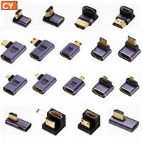 8k 4K 120Hz 270 90 Degree Angled Adapter Mini Micro To HDMI-Compatible U Shape L Type HDMI Splitter Male To Female Converter