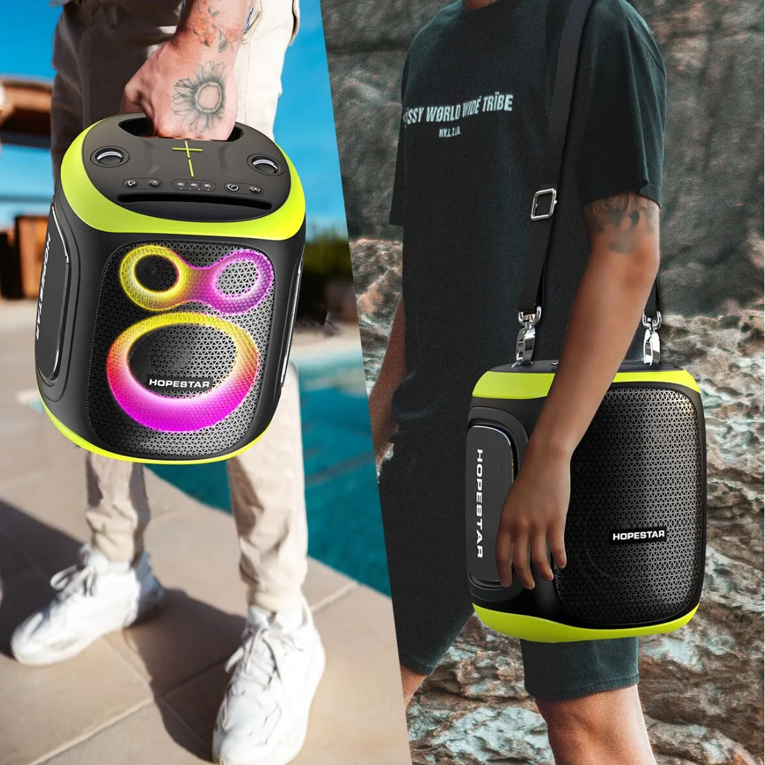 

2025 hot sale Portable HOPESTAR PARTY130 120W Subwoofer Active Kara Party Wireless Speaker Dual Microphones Bluetooth Communicat