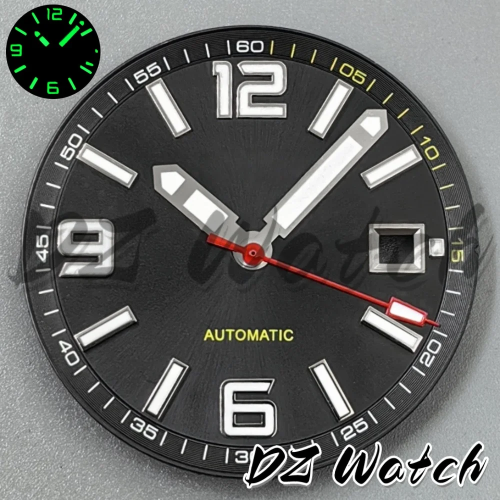 DZ 31mm Blue Black Green Watch Dial Number Index Watch Pointer Set Luminous Fit For DG2813 Miyota8215 Movement Men's Watch Parts view 3