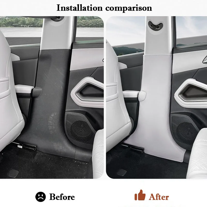 For BYD Yuan Up Pro 2024 2025 Car Center B Pillar Protective Pad Anti Kick Anti Scratch Protective Sticker Interior Decoration