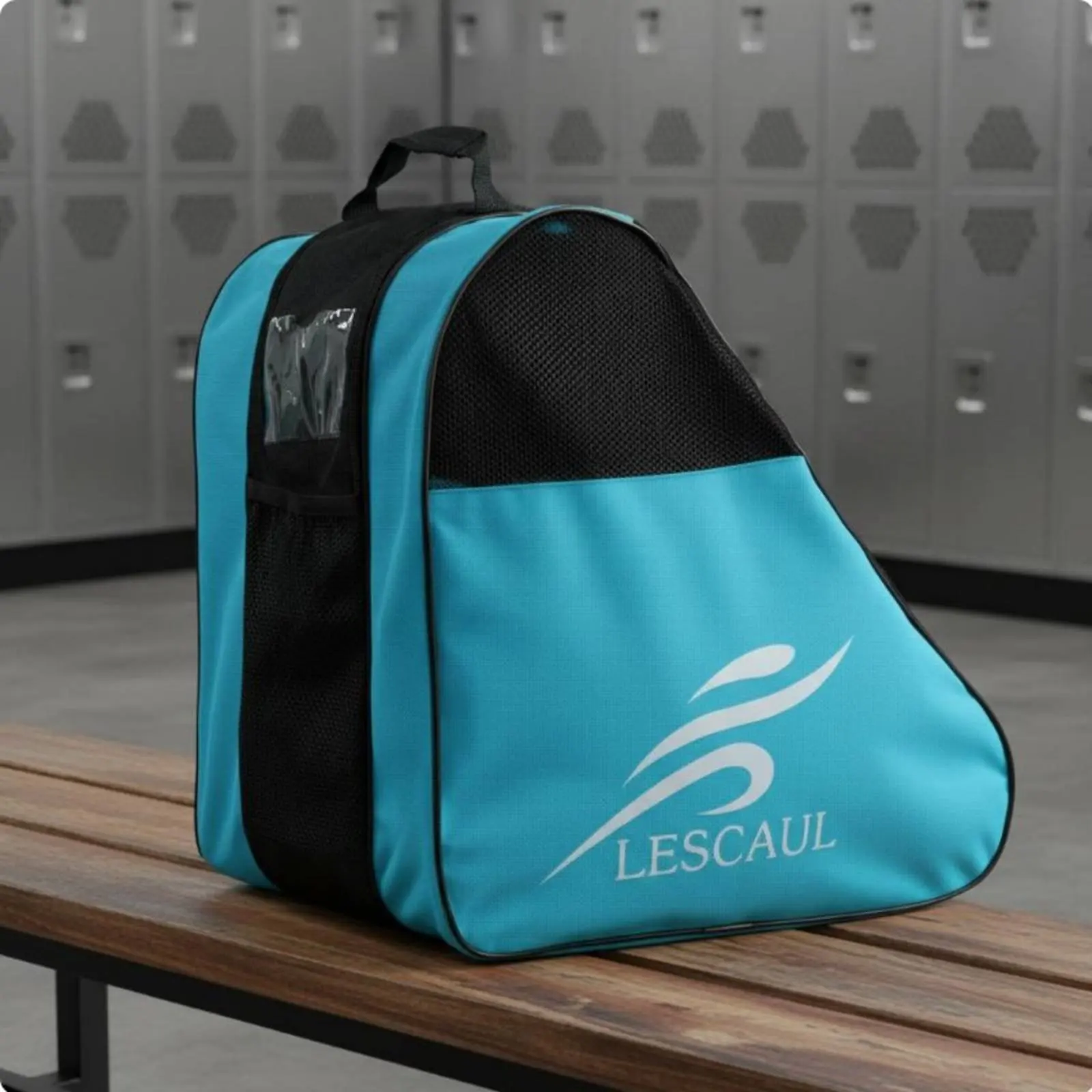 Four-Wheel Wheeled Footwear Backpack Thickened Material Inline Wheeled Footwear Carrying Bag Adjustable Strap Breathable Mesh view 2