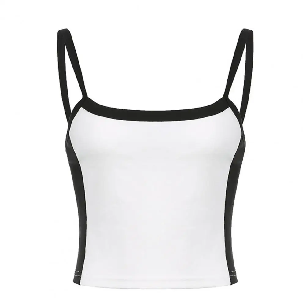 

Sling Vest Elastic Strappy Top Trendy Streetwear Camisole with Spaghetti Straps Sexy Backless Design for Women Slim Fit Tank Top