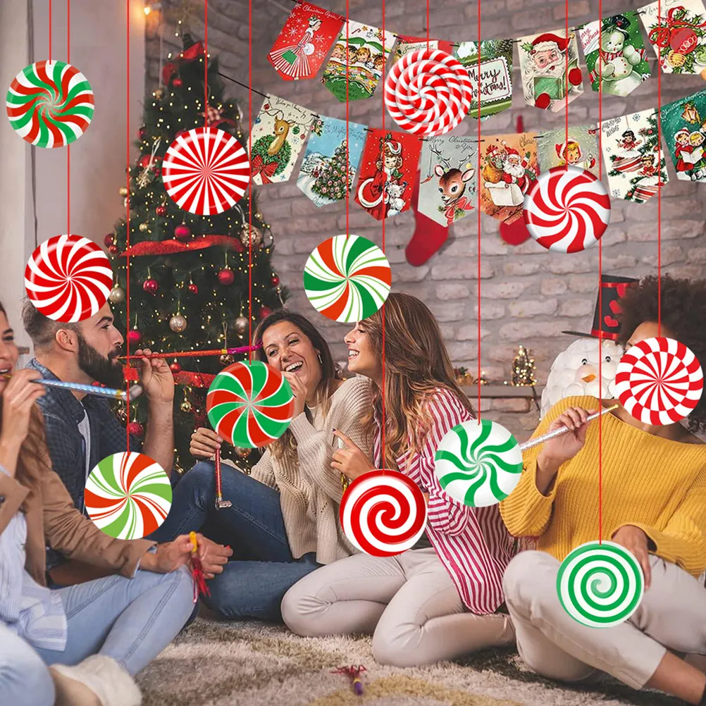 

Набор из 24 листов рождественских украшений в виде конфет, легкие, с гладкой поверхностью, нежных цветов, для подвешивания на елку, для вечеринок, свадеб, DIY