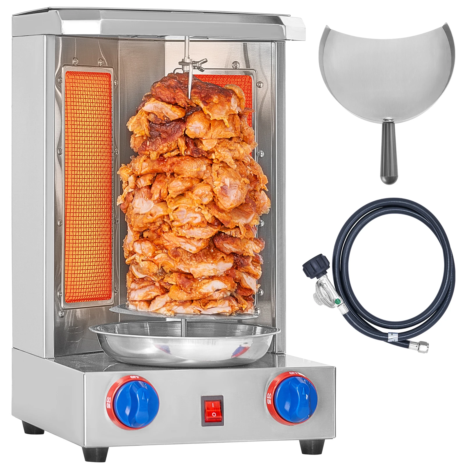 SucceBuy Shawarma-Grillmaschine, 13 lbs, Huhn-Shawarma-Kocher, Gas, vertikaler Broiler, Gyro-Rotisserie-Ofen, Döner-Kebab für Zuhause