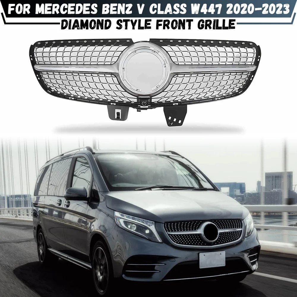 

Diamond Style Front Grille Bumper Inlet Grill Grid For Mercedes W447 Benz V Class 2020 2021 2022 2023 Tuning Body Kit