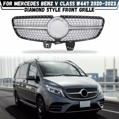 Diamond Style Front Grille Bumper Inlet Grill Grid For Mercedes W447 Benz V Class 2020 2021 2022 2023 Tuning Body Kit