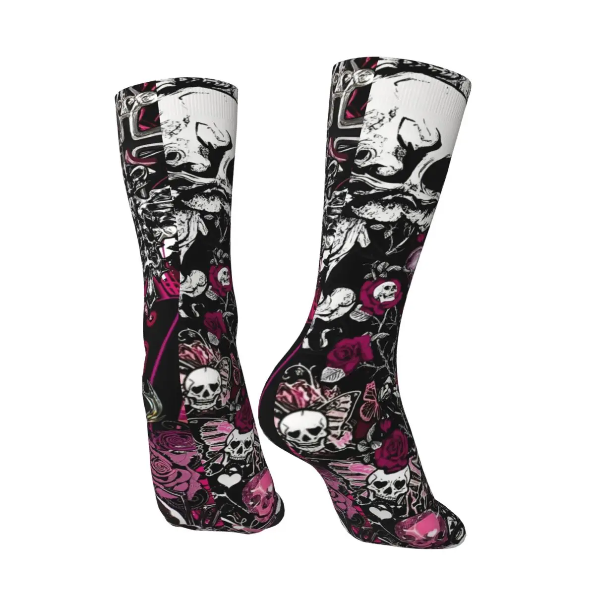 للجنسين الرجال الجوارب الظلام الجمجمة الصليب القوطية الفن جوارب الشتاء عادية الدافئة جوارب ناعمة مخصص في الهواء الطلق المضادة للانزلاق الجوارب