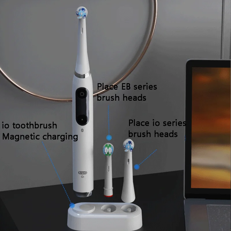 Compi table mit oralen b io elektrische Zahnbürste Ladegerät magnetische drahtlose Induktion Basis Zahnbürste Kopf Rack Lagerst änder, io3-10