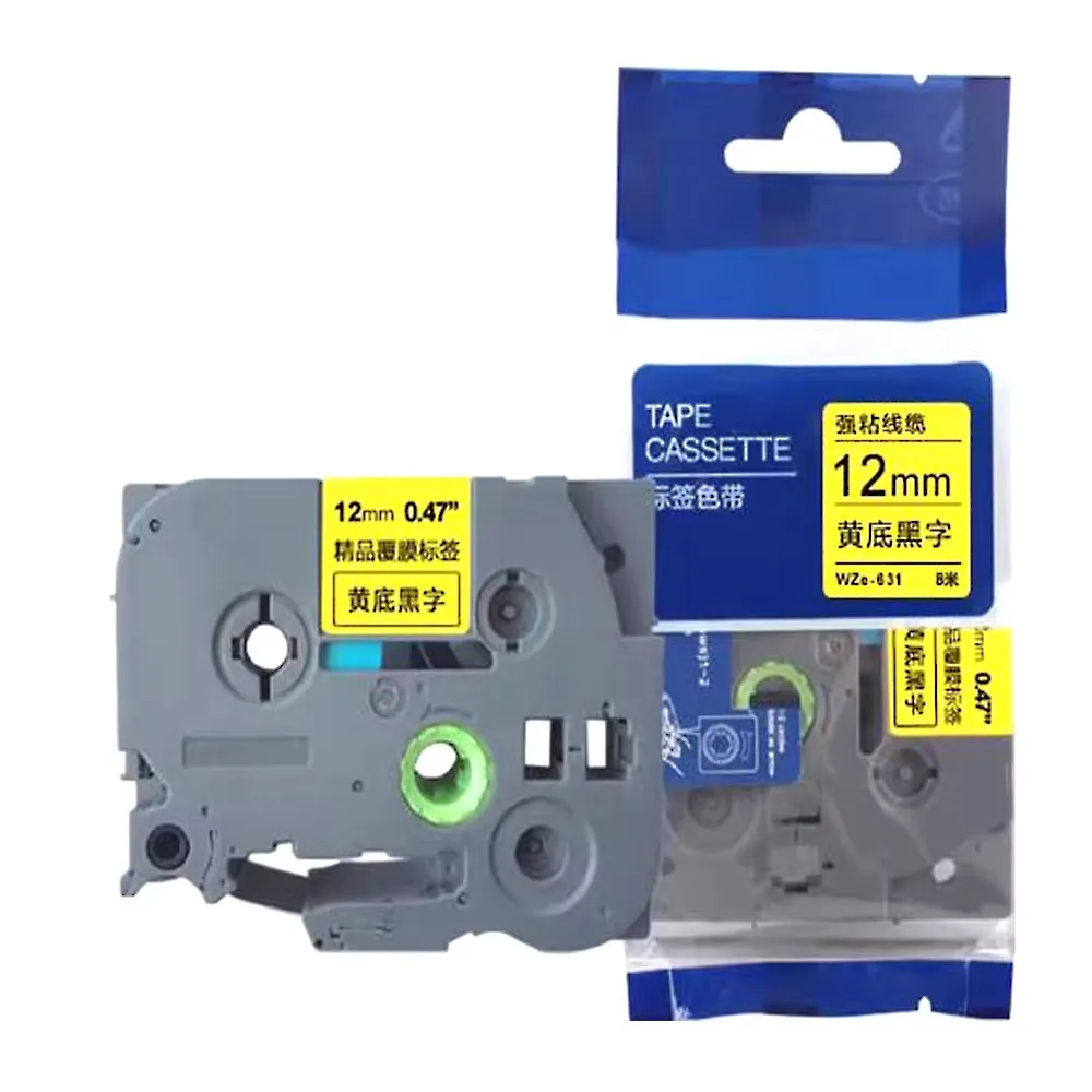 Wze-231 Label Sticker 6-9-12mm Compatible B-Rother tzTape Laminated Tape black on white for P Touch Labeling Machine Label Make